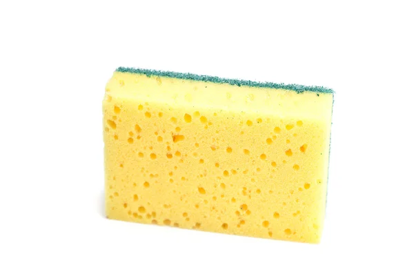 Sponge for washing dishes isolated on white — Stock Photo, Image