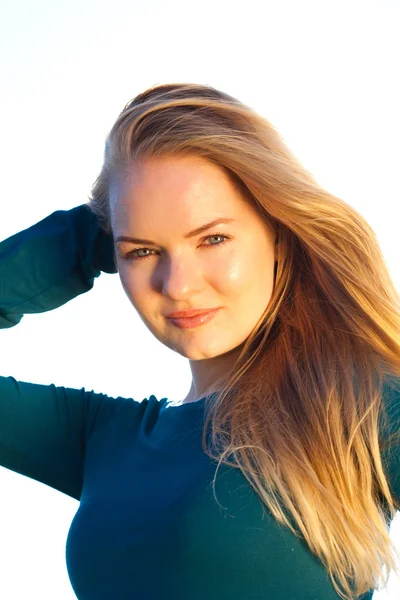 stock image Portrait of a beautiful young woman outdoor