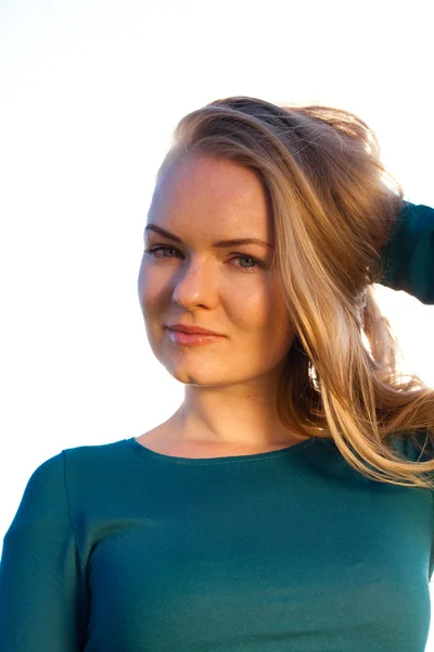 stock image Portrait of a beautiful young woman outdoor