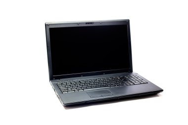 siyah laptop üzerinde beyaz izole