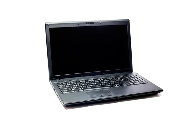 Elszigetelt fehér fekete laptop — Stock Fotó