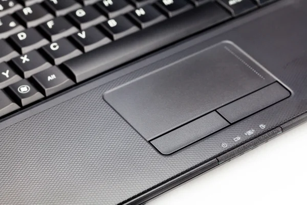 Zwarte laptop op witte geïsoleerd — Stockfoto