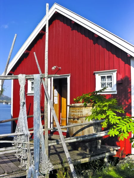 Noorse visser hut — Stockfoto