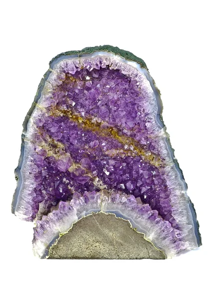 Δείγμα Ορείας κρυστάλλου απομονωμένες μοβ χαλαζίας — Φωτογραφία Αρχείου