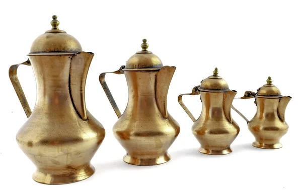 旧的老式的风格铜咖啡壶 — 图库照片