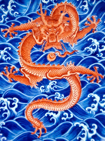 stock image Chinese Red dragon