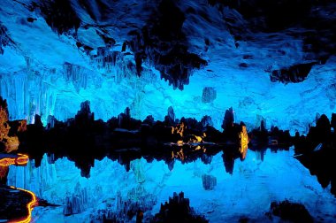 Reed flute cave in Guilin China clipart