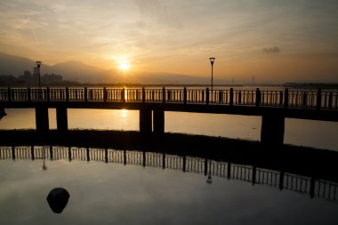 Tayvan, yeni taipei tamsui günbatımı