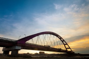 renk kırmızı köprü sunset, chuk yuen, taoyuan county, Tayvan