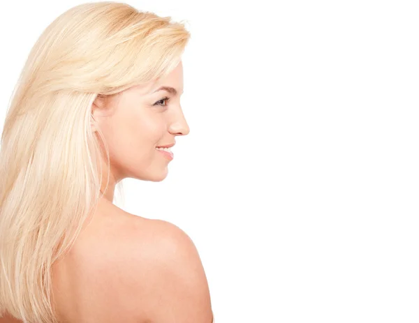 Profil der schönen blonden Frau — Stockfoto