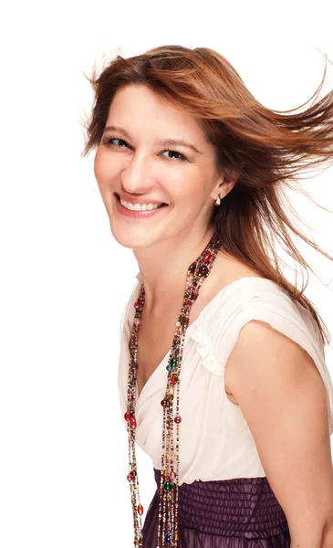 Portrait of beautiful smiling redhead woman — Stock Photo, Image