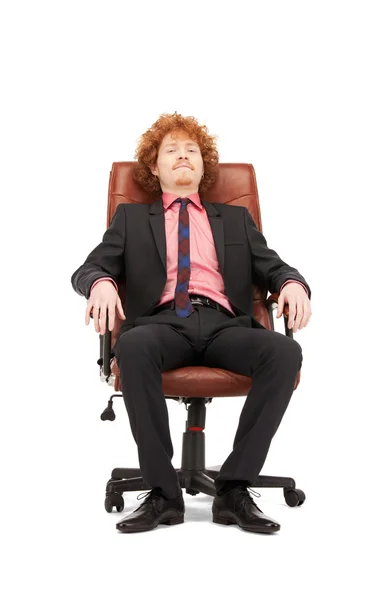 椅子に座っている青年実業家 — ストック写真