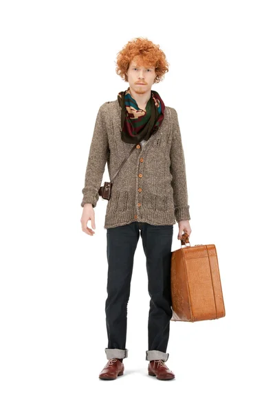 Homem com mala. — Fotografia de Stock