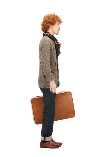 スーツケースを持つ男 — ストック写真