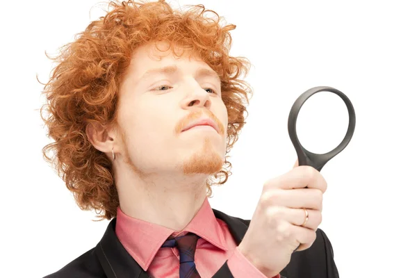 stock image Man with magnifying glass