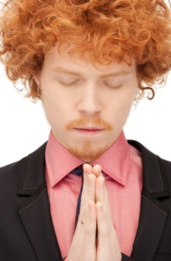 Praying businessman clipart