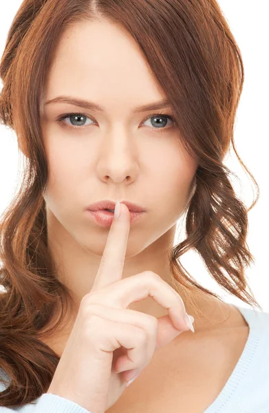 Finger on lips — Stock Photo, Image