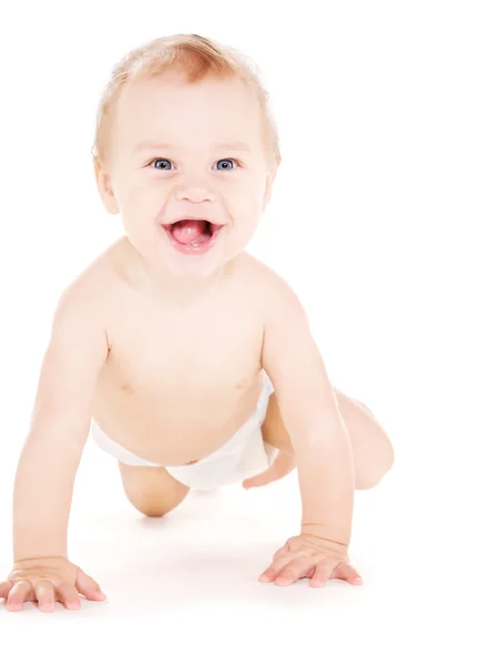 Gatear bebé niño en pañal —  Fotos de Stock