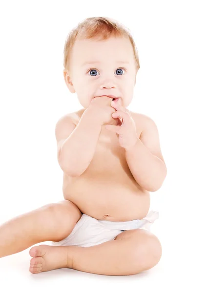 Erkek bebek bezi içinde oturan — Stok fotoğraf