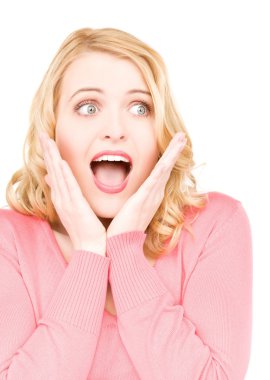 Surprised woman face clipart