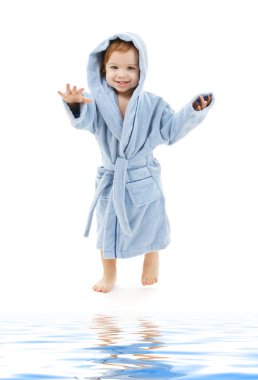 Baby boy in blue robe clipart