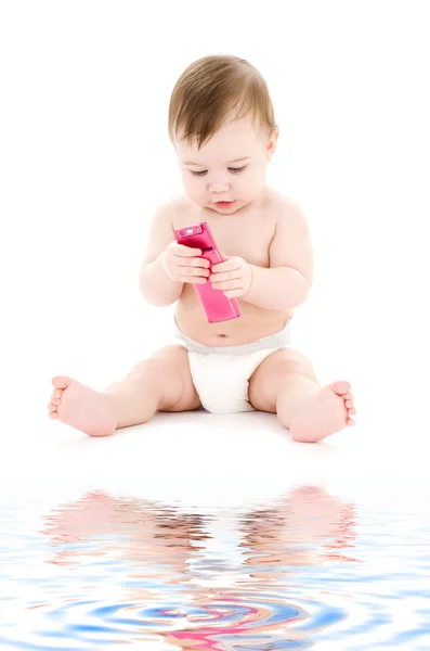 Baby with cell phone — Stock Photo, Image