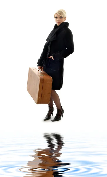 Koffer dame — Stockfoto