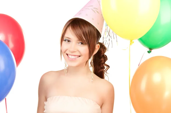 Κορίτσι κόμμα με μπαλόνια — Φωτογραφία Αρχείου