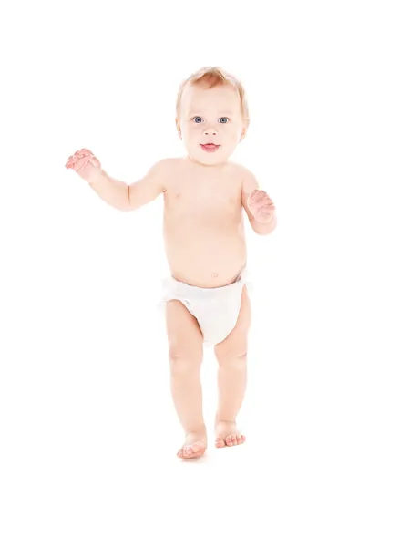 Standing baby boy in diaper — Stock Photo, Image