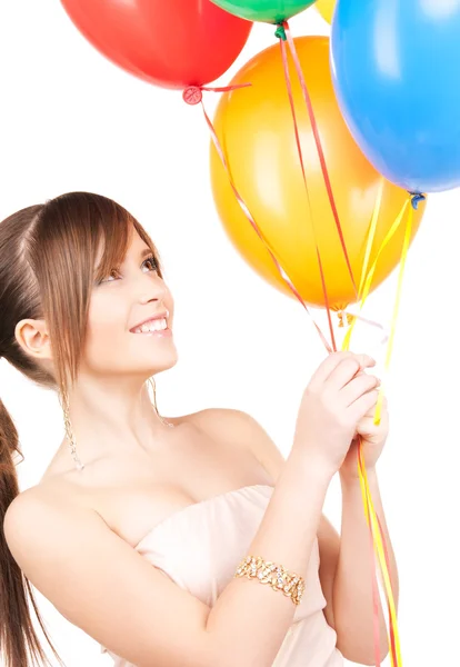 Feliz adolescente con globos Fotos de stock
