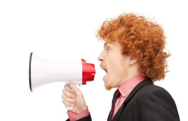 Man with megaphone clipart