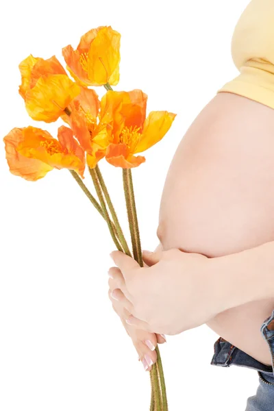Zwangere vrouw buik Rechtenvrije Stockafbeeldingen
