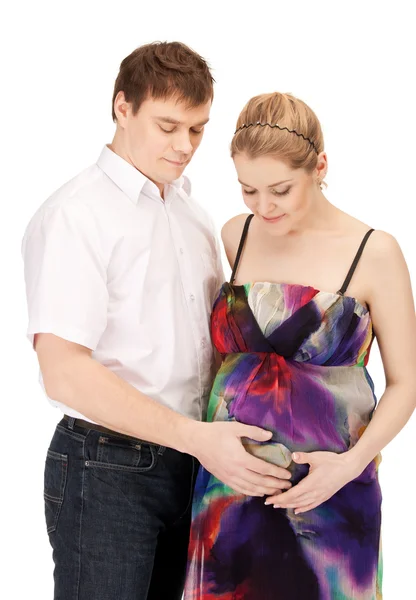 Беременная пара ждет ребенка — стоковое фото
