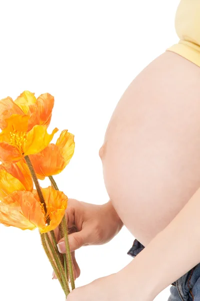 Zwangere vrouw buik Rechtenvrije Stockfoto's