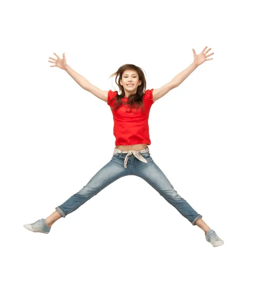 Saltar chica adolescente —  Fotos de Stock