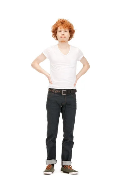 Knappe man in wit overhemd — Stockfoto