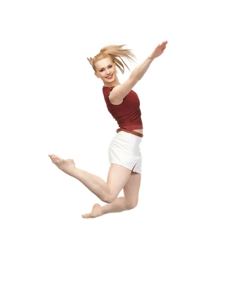 跳跃的运动女孩 — 图库照片