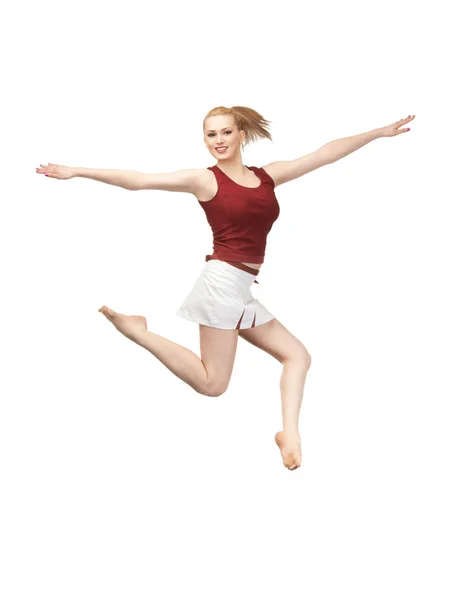 발랄 한 소녀 점프 — 스톡 사진