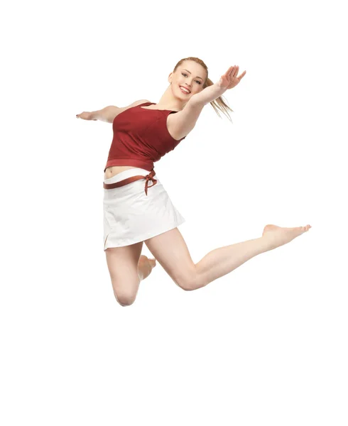 Saltando chica deportiva — Foto de Stock