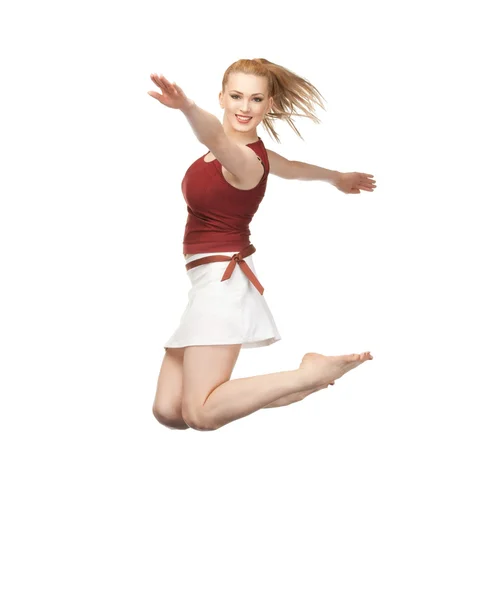 Saltando chica deportiva —  Fotos de Stock