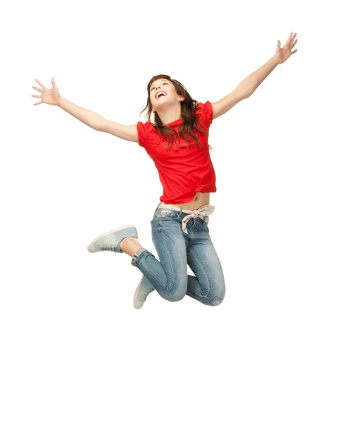 Jumping teenage girl Stock Image