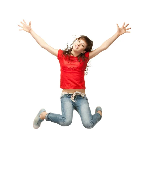 Genç kız Zıplama — Stok fotoğraf