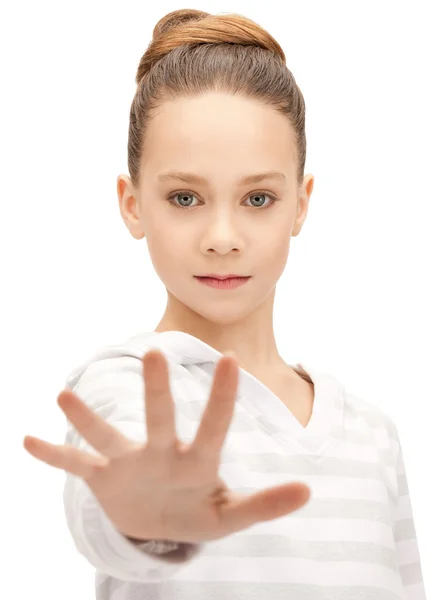 Nastoletnie dziewczyny co przystanek gest — Zdjęcie stockowe