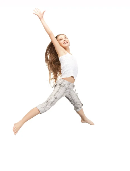Saltando adolescente menina — Fotografia de Stock