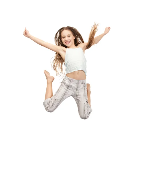 Saltando adolescente menina — Fotografia de Stock