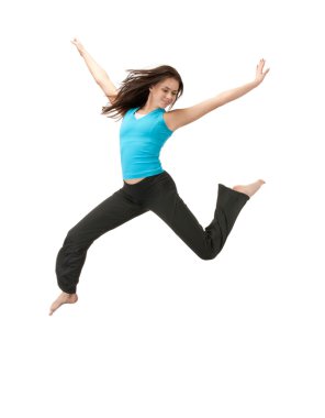 Jumping sporty girl clipart