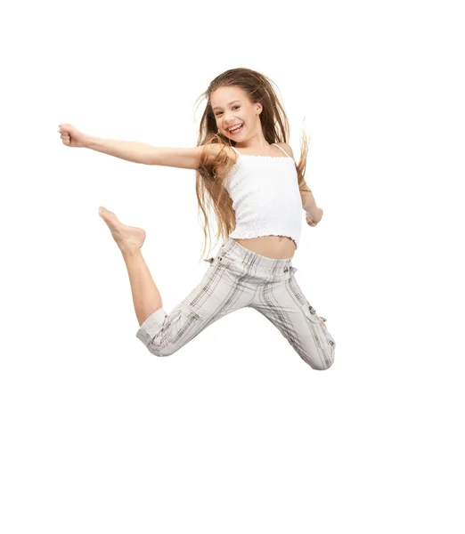 10 代の女の子をジャンプ — ストック写真