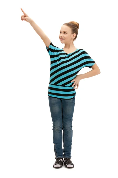 Nastoletnie dziewczyny wskazując palcem — Zdjęcie stockowe