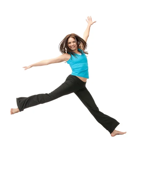 スポーティーな女の子をジャンプ — ストック写真