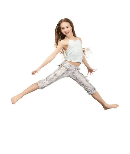 Jumping teenage girl — Stock Photo, Image